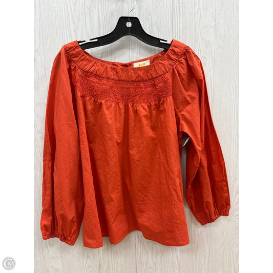 Top Long Sleeve By Anthropologie In Red, Size: S