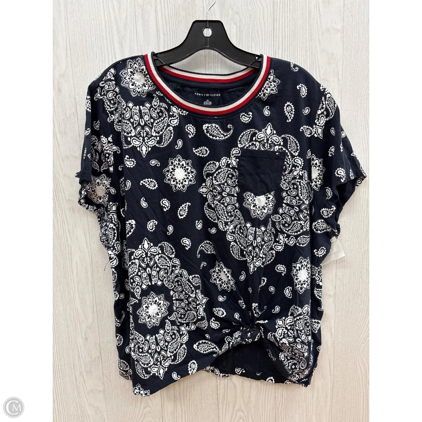 Top Short Sleeve By Tommy Hilfiger In Navy, Size: 2x