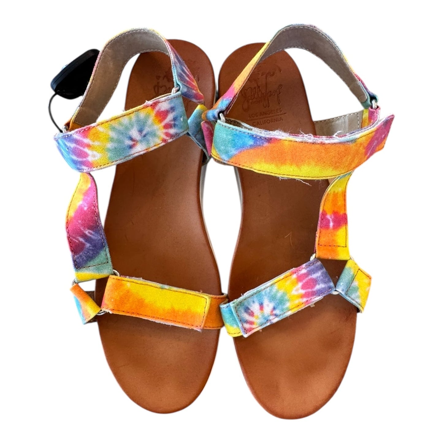 Sandals Flats By Jelly Pop In Rainbow Print, Size:10