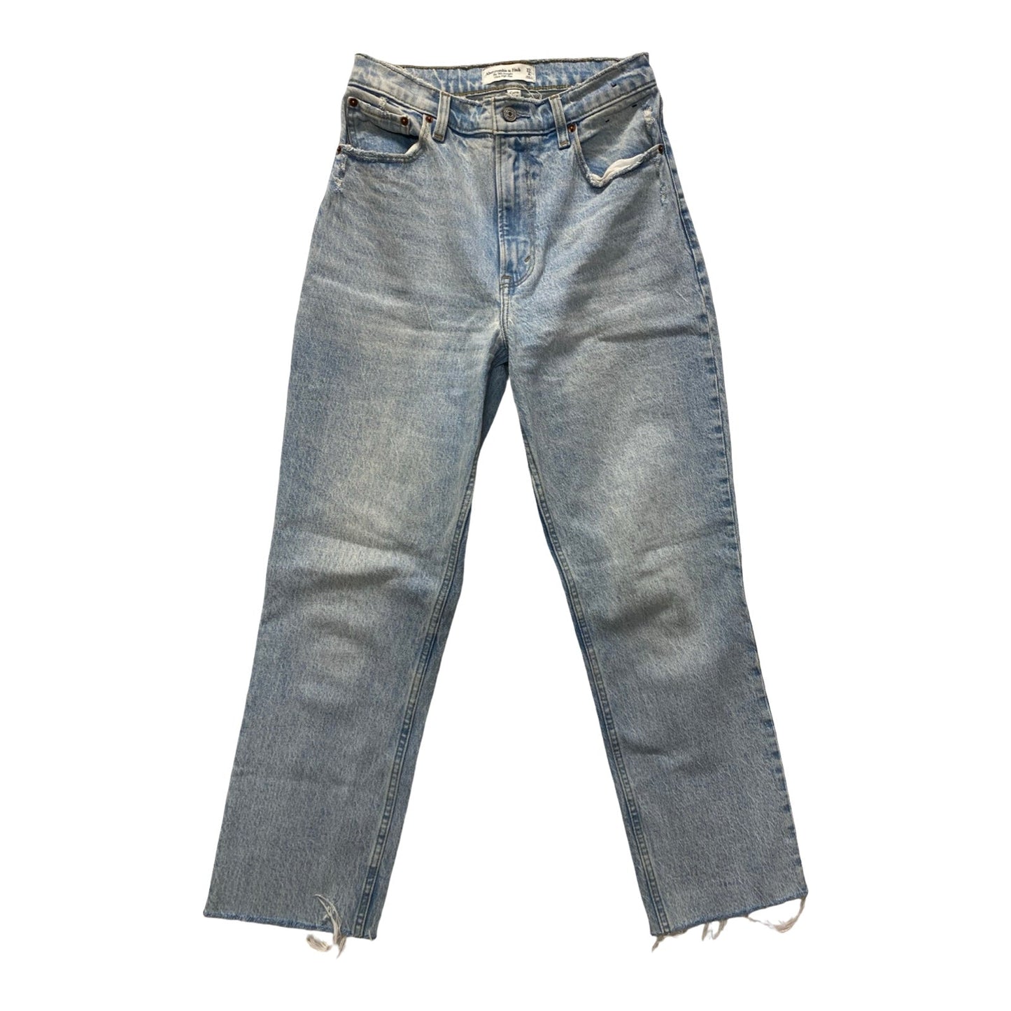 Jeans Straight By Abercrombie And Fitch In Blue Denim, Size:4