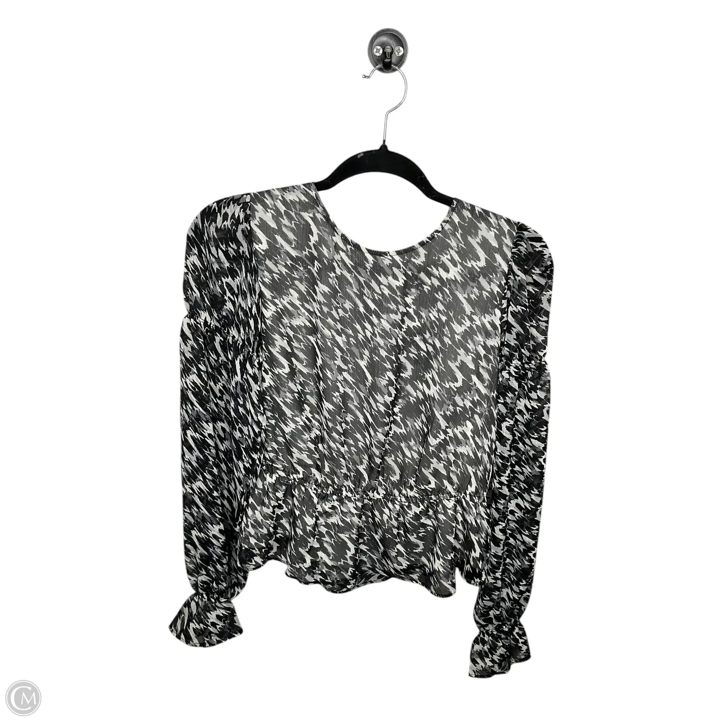Top Long Sleeve By Express In Black & Grey, Size: S