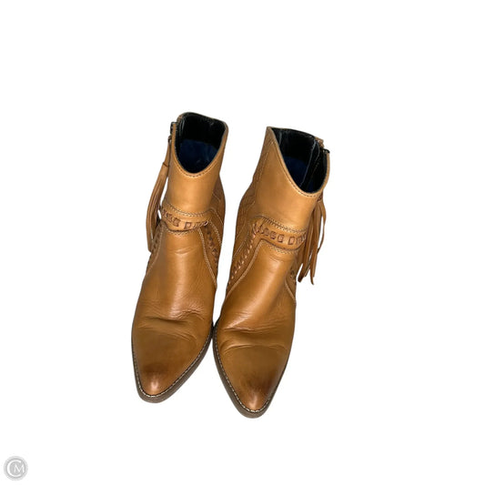 Boots Ankle Heels By Dingo In Brown, Size: 6.5