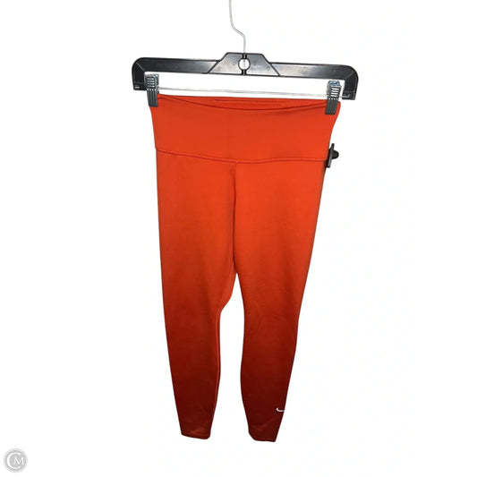 Athletic Leggings By Nike In Orange, Size: Xs
