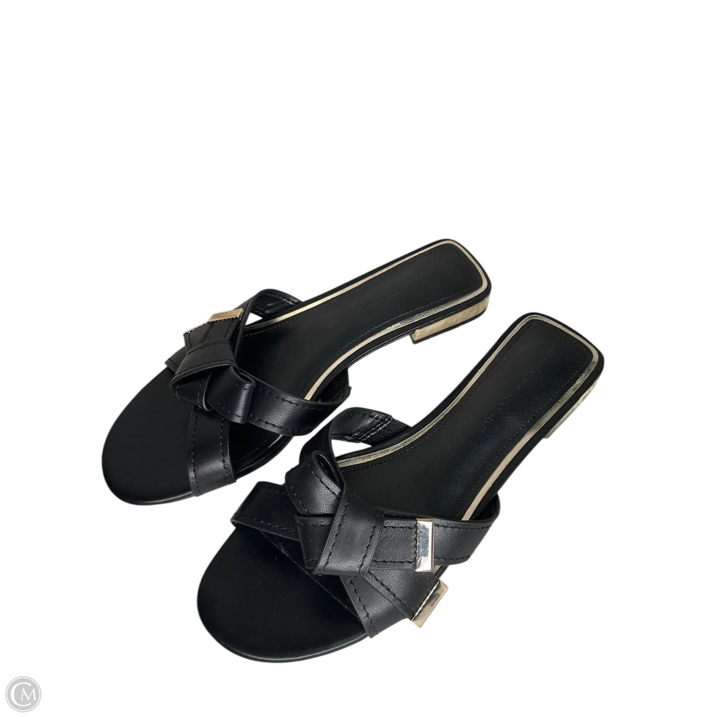 Sandals Flats By White House Black Market In Black & Gold, Size: 8