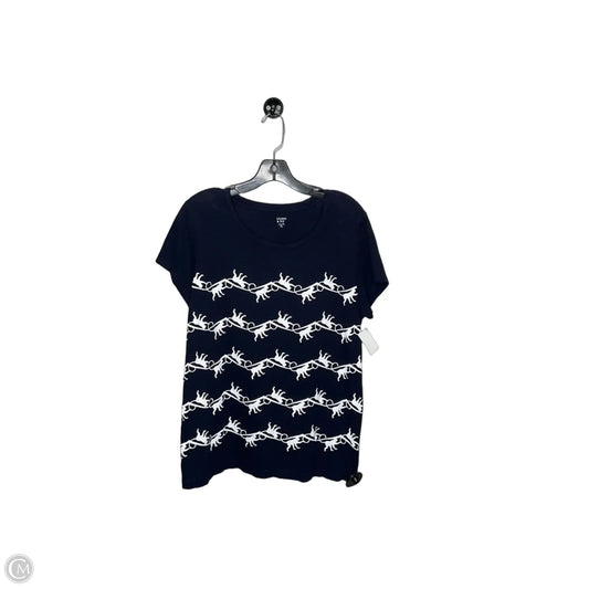 Top Short Sleeve By Crown And Ivy In Navy, Size: Xl
