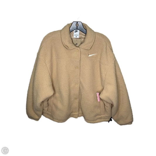 Athletic Jacket By Nike In Brown, Size: L