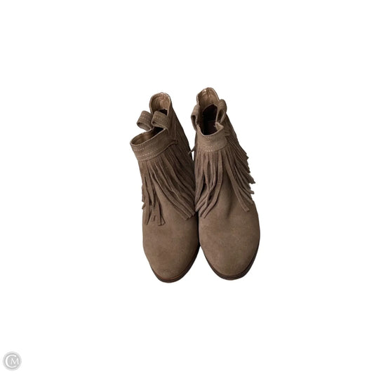 Boots Ankle Heels By Restricted In Brown, Size: 7.5
