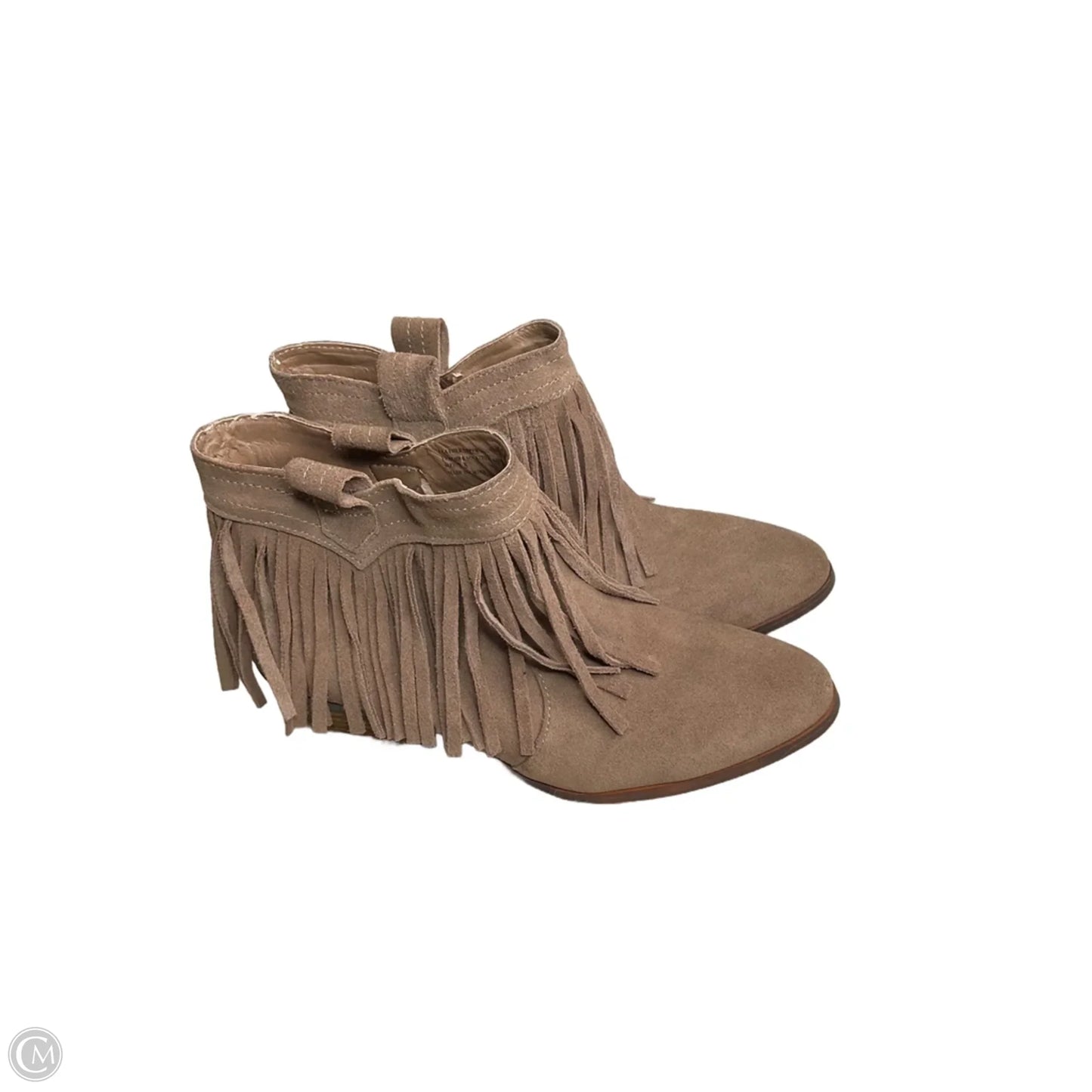 Boots Ankle Heels By Restricted In Brown, Size: 7.5