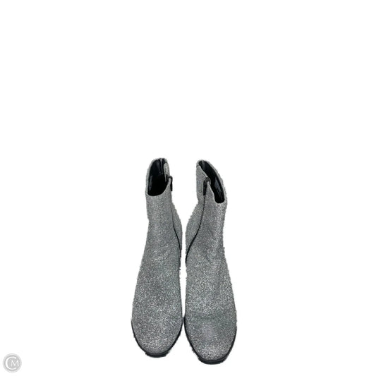 Boots Ankle Heels By Clothes Mentor In Silver, Size: 9