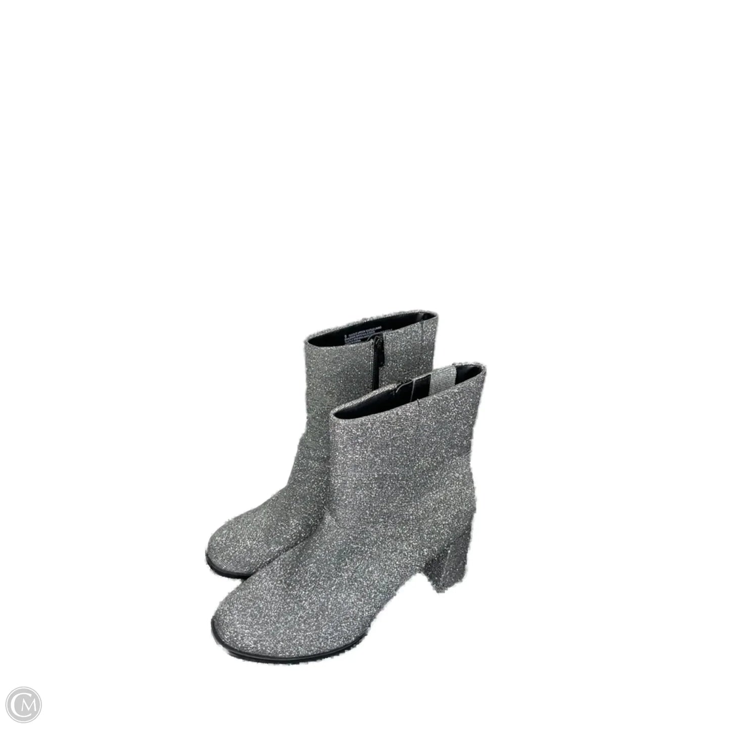 Boots Ankle Heels By Clothes Mentor In Silver, Size: 9