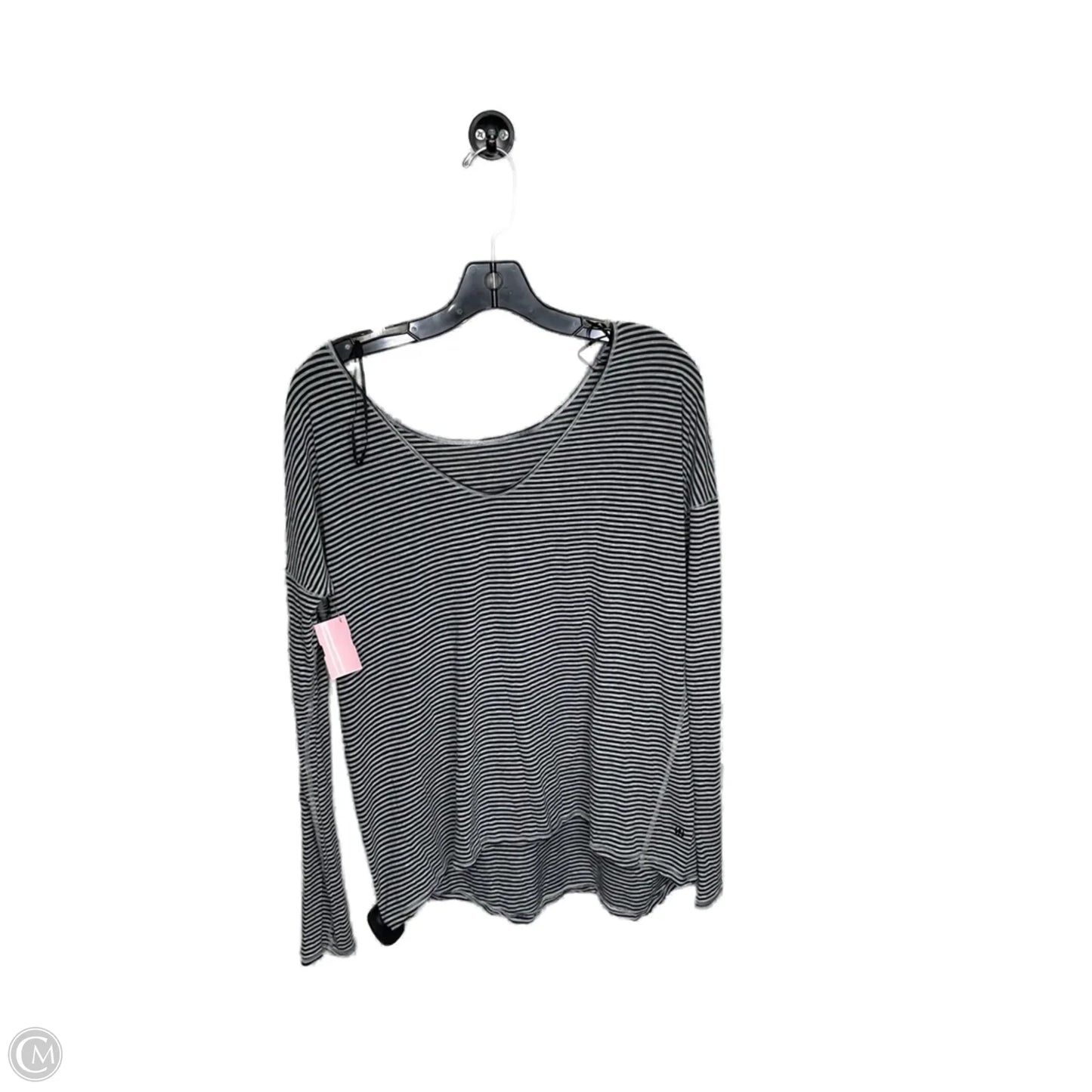 Athletic Top Long Sleeve Collar By Lululemon In Striped Pattern, Size: M