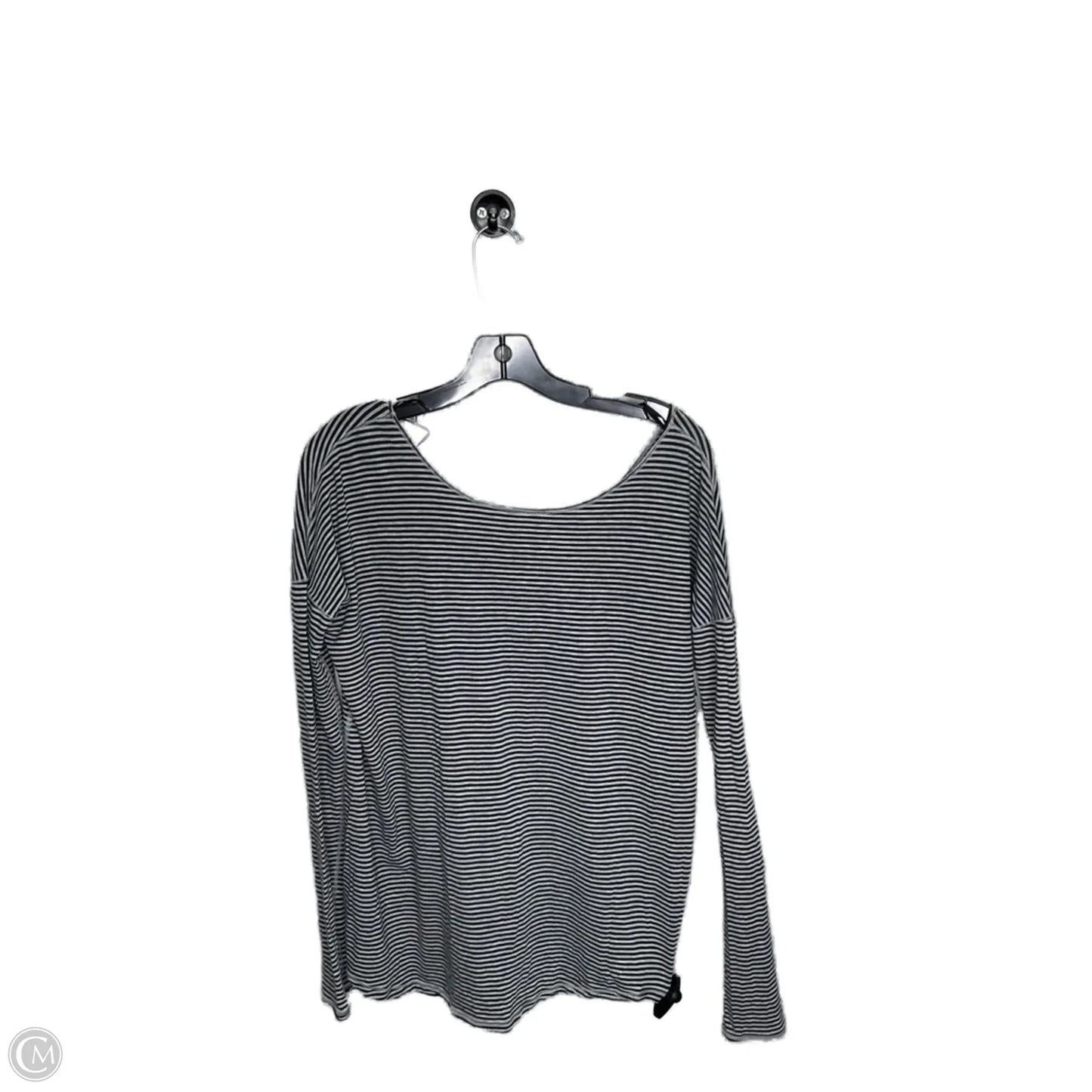 Athletic Top Long Sleeve Collar By Lululemon In Striped Pattern, Size: M