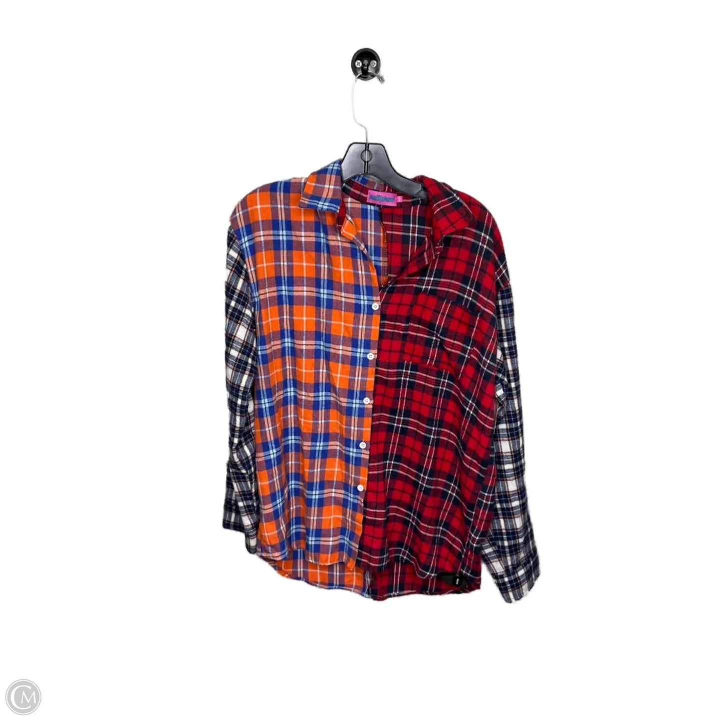 Top Long Sleeve By Edikted In Plaid Pattern, Size: Xs