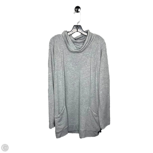 Athletic Top Long Sleeve Collar By Tek Gear In Grey, Size: 2x