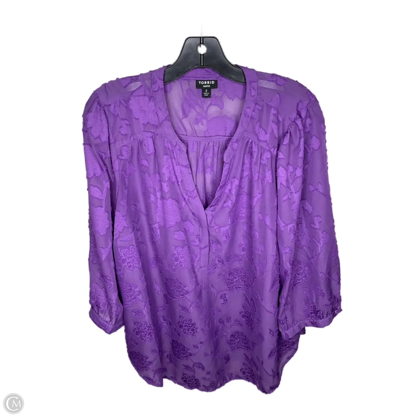 Top Long Sleeve By Torrid In Purple, Size: 2x