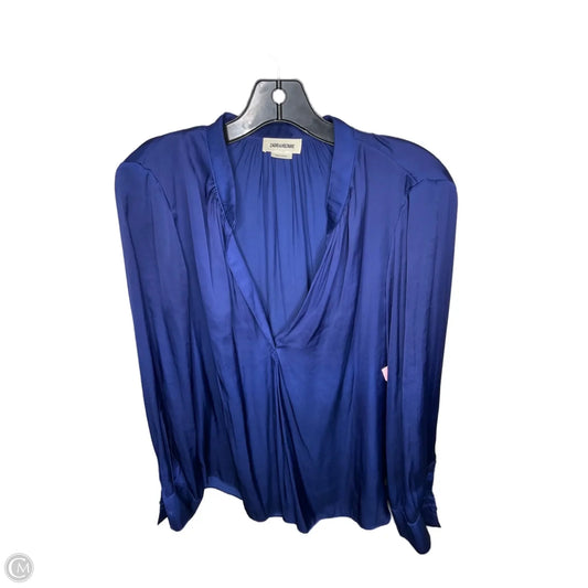 Top Long Sleeve By Zadig And Voltaire In Blue, Size: M