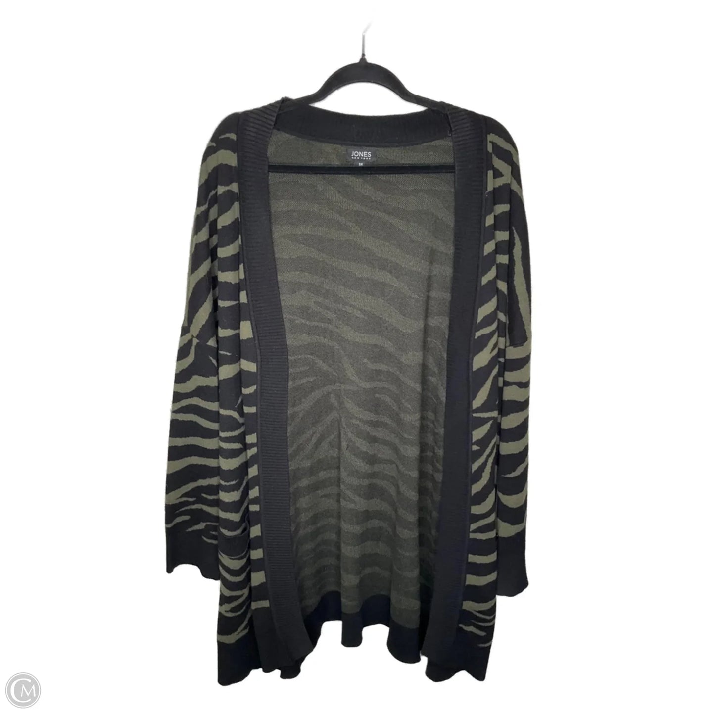 Sweater Cardigan By Jones New York In Black & Green, Size: 3x