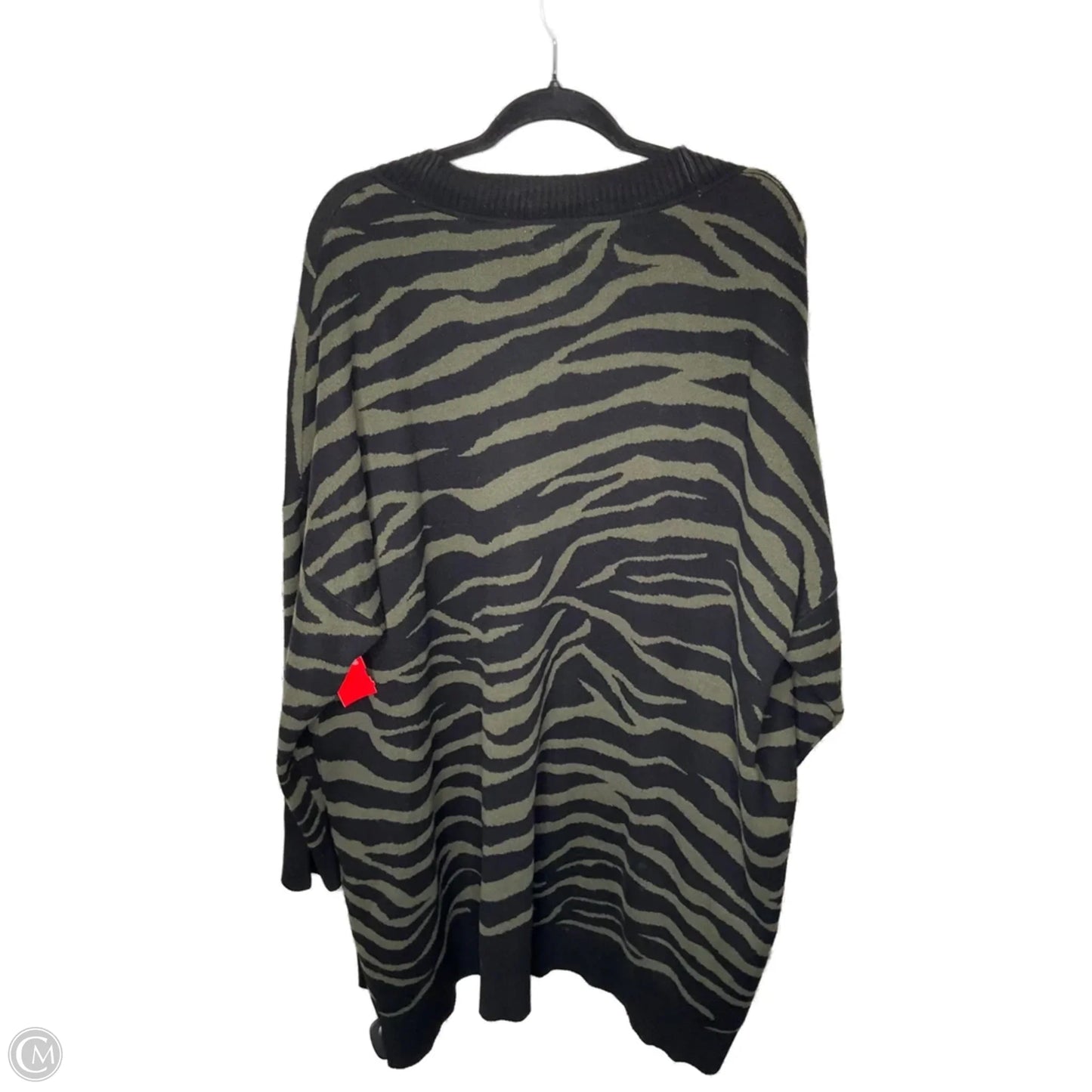 Sweater Cardigan By Jones New York In Black & Green, Size: 3x