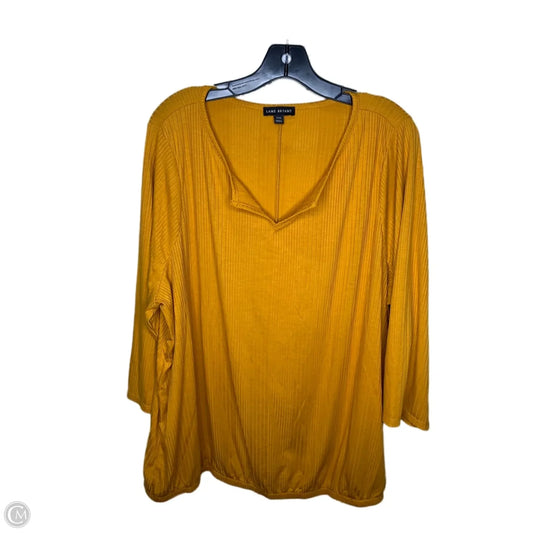 Top 3/4 Sleeve By Lane Bryant In Yellow, Size: 3x