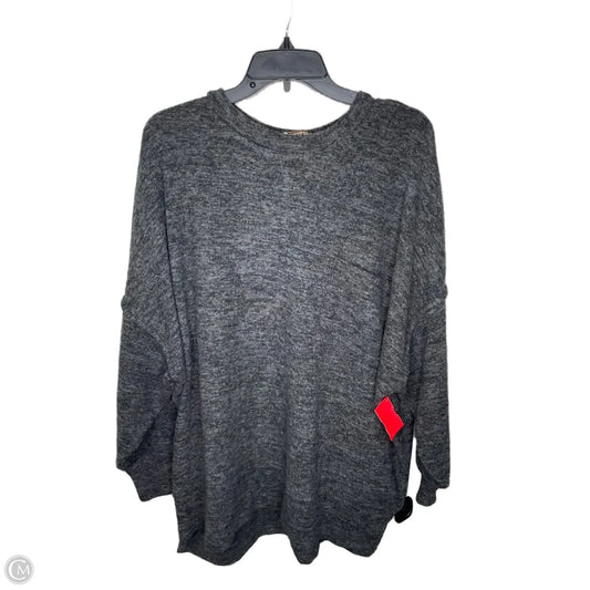 Top Long Sleeve By Zenana Outfitters In Grey, Size: 2x