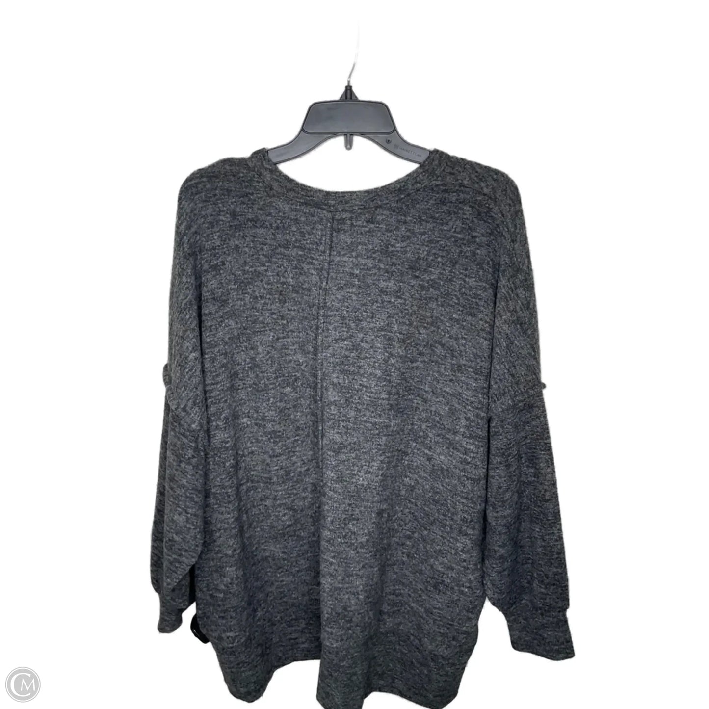 Top Long Sleeve By Zenana Outfitters In Grey, Size: 2x