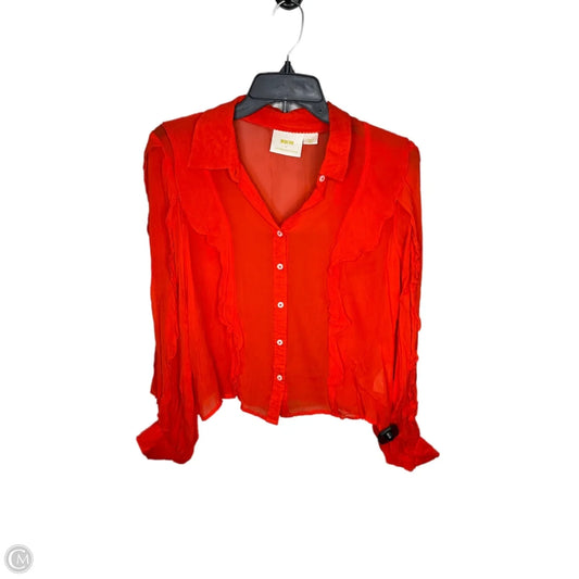 Blouse Long Sleeve By Maeve In Red, Size: S