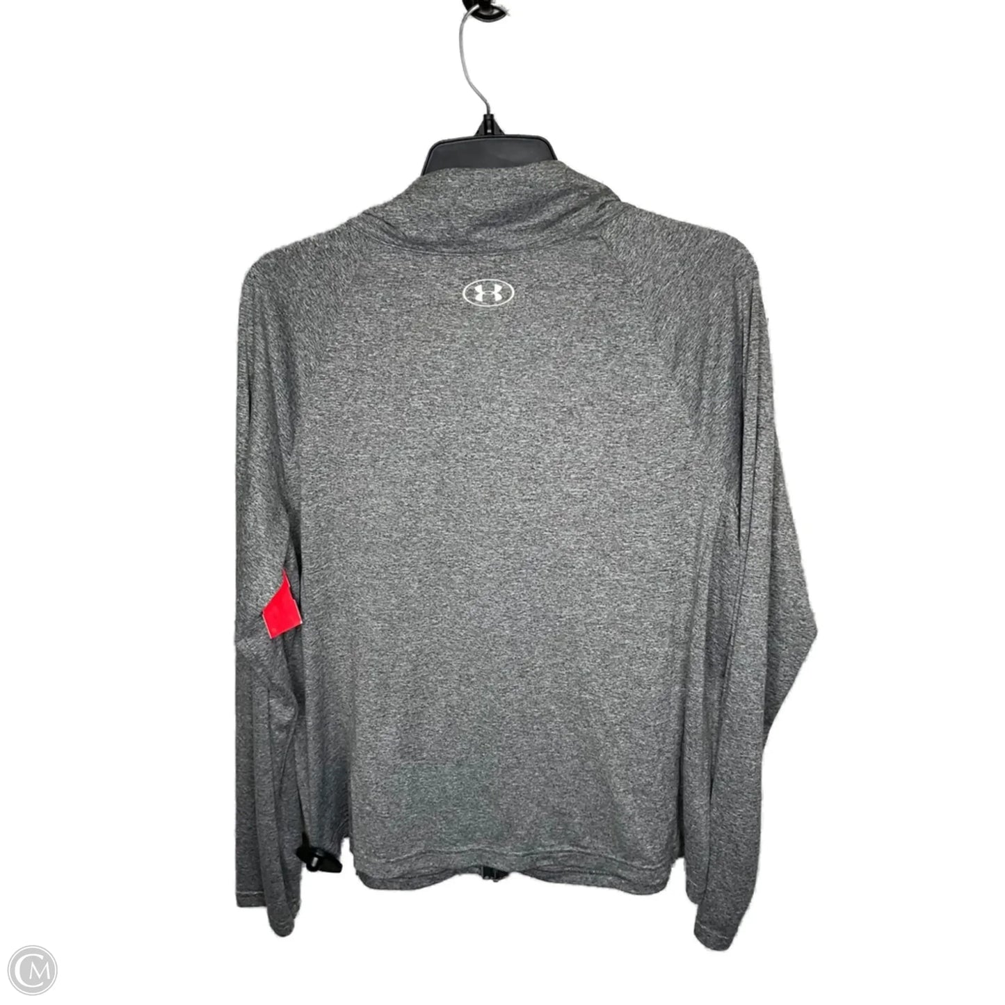 Athletic Top Long Sleeve Collar By Under Armour In Grey, Size: Xl