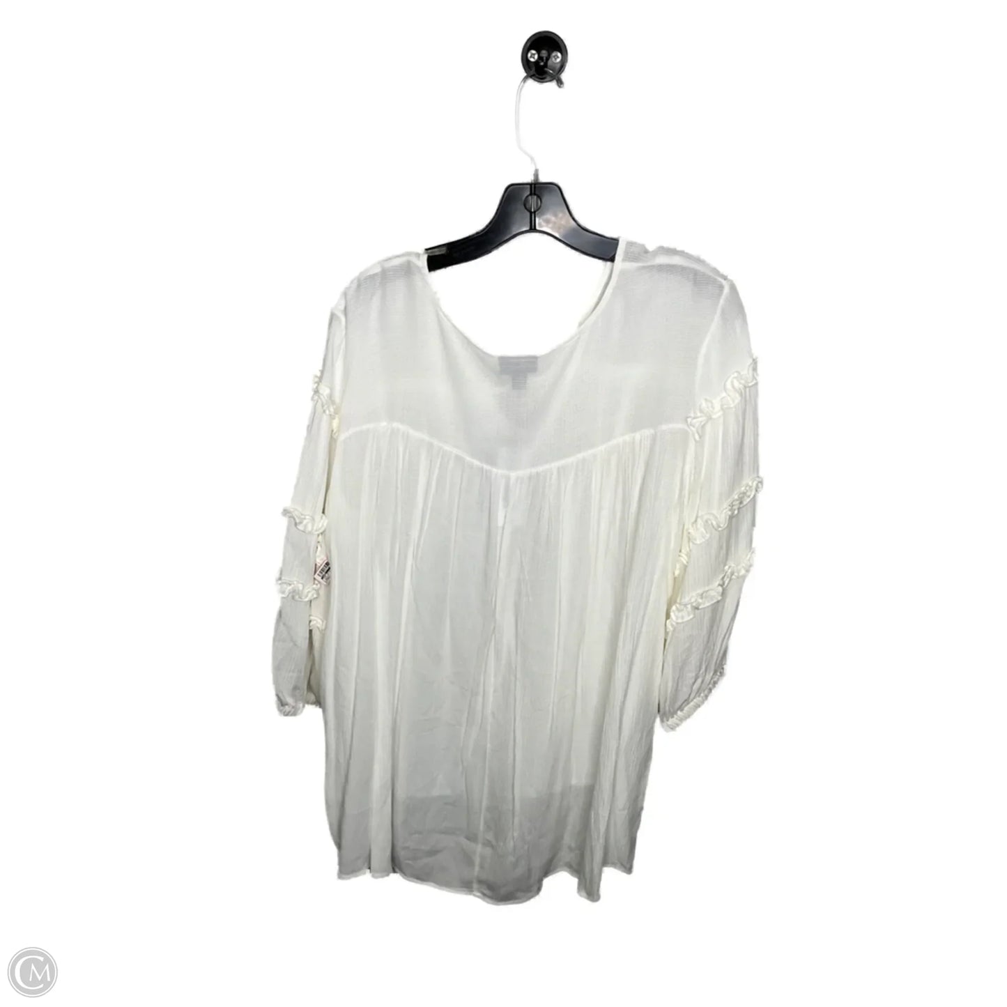 Top 3/4 Sleeve By Ana In White, Size: L
