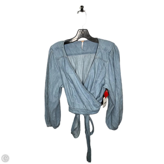 Top Long Sleeve By Free People In Blue Denim, Size: Xl