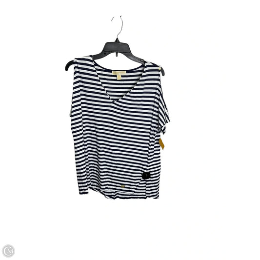 Top Short Sleeve By Michael By Michael Kors In Striped Pattern, Size: L