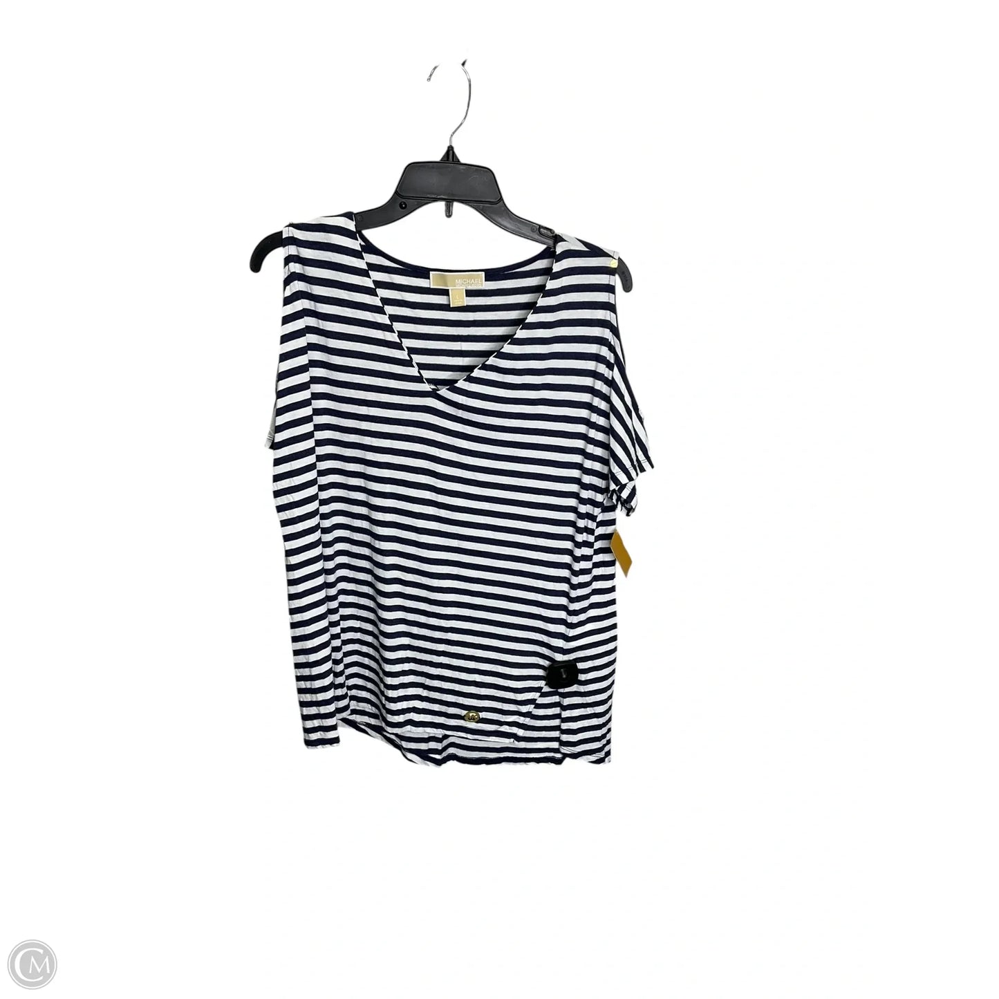 Top Short Sleeve By Michael By Michael Kors In Striped Pattern, Size: L