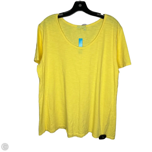 Athletic Top Short Sleeve By Fresh Produce In Yellow, Size: 1x