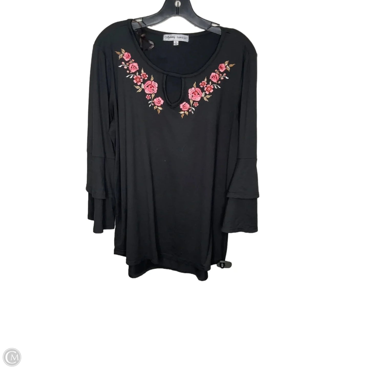 Top Long Sleeve By Absolutely Famous In Floral Print, Size: L