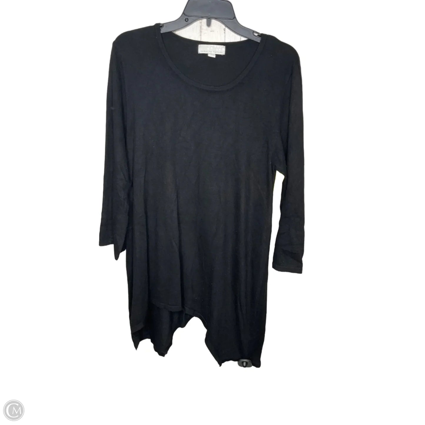 Top Long Sleeve By Carolyn Taylor In Black, Size: L