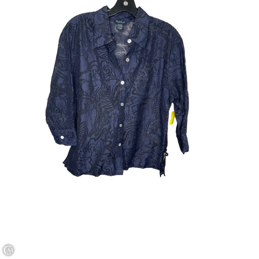 Top Long Sleeve By Clothes Mentor In Black & Blue, Size: L