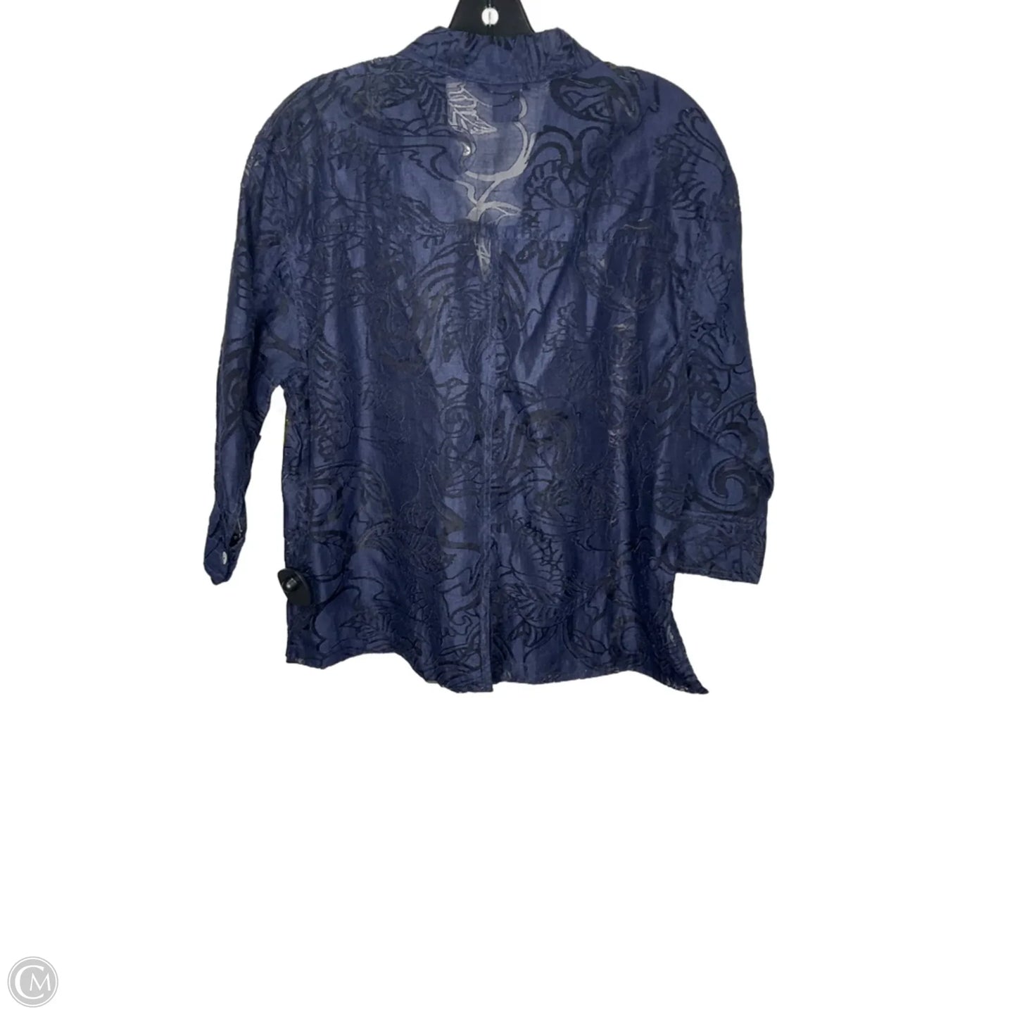 Top Long Sleeve By Clothes Mentor In Black & Blue, Size: L