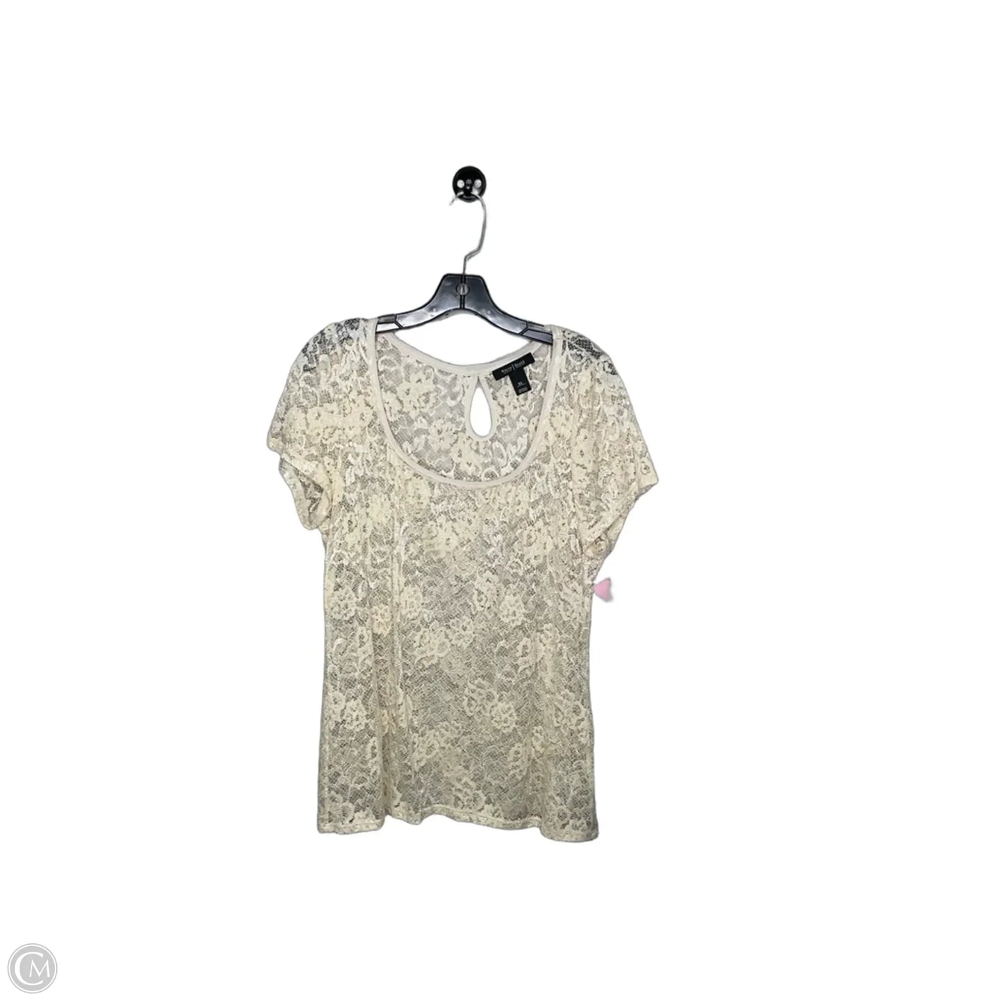 Top Short Sleeve By White House Black Market In Tan, Size: Xl