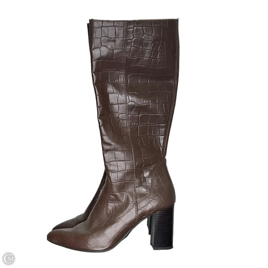 Boots Knee Heels By Nasty Gal In Brown, Size: 10