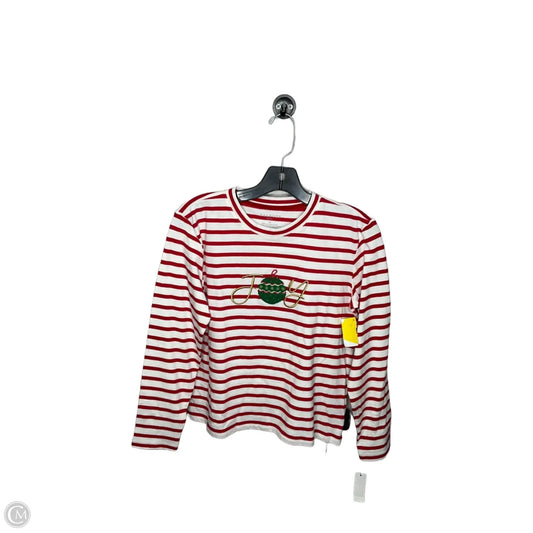 Top Long Sleeve By Talbots In Red & White, Size: Sp