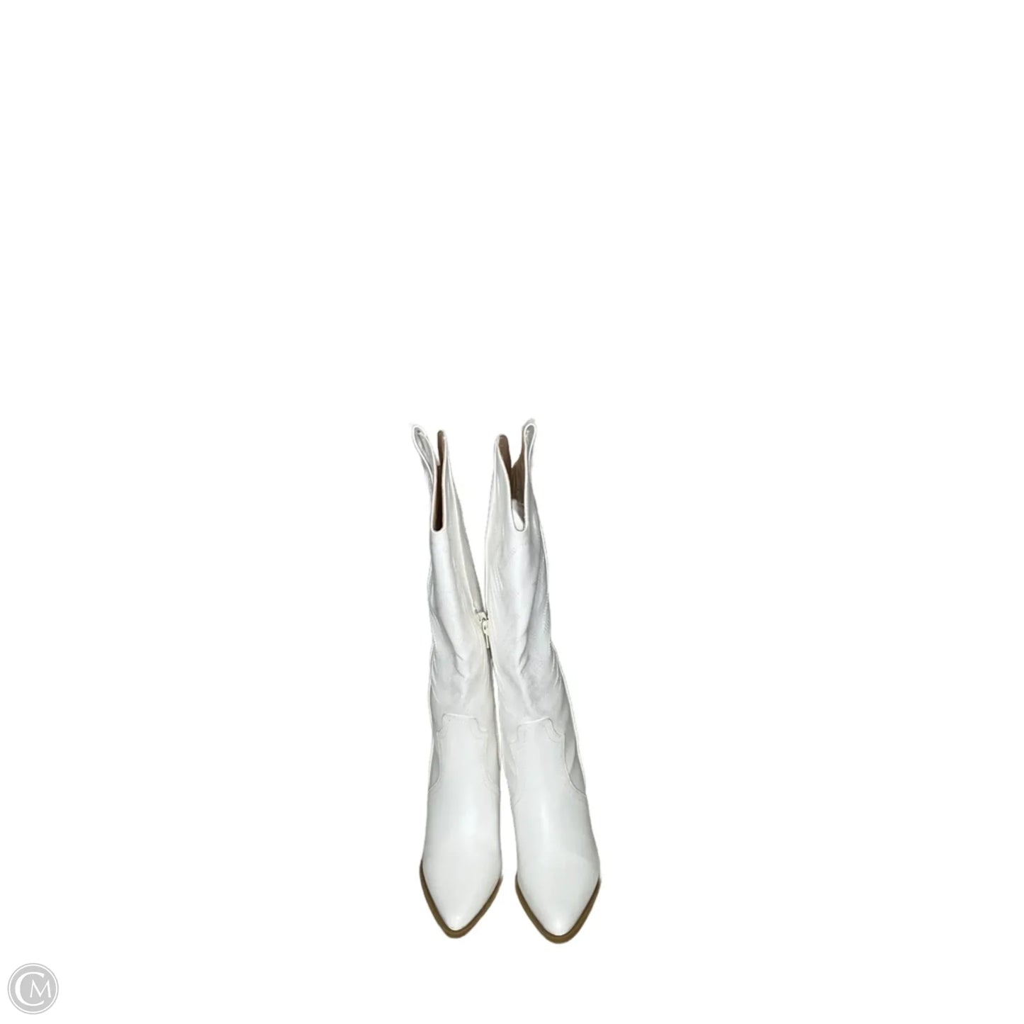 Boots Mid-calf Heels By Cmc In White, Size: 5