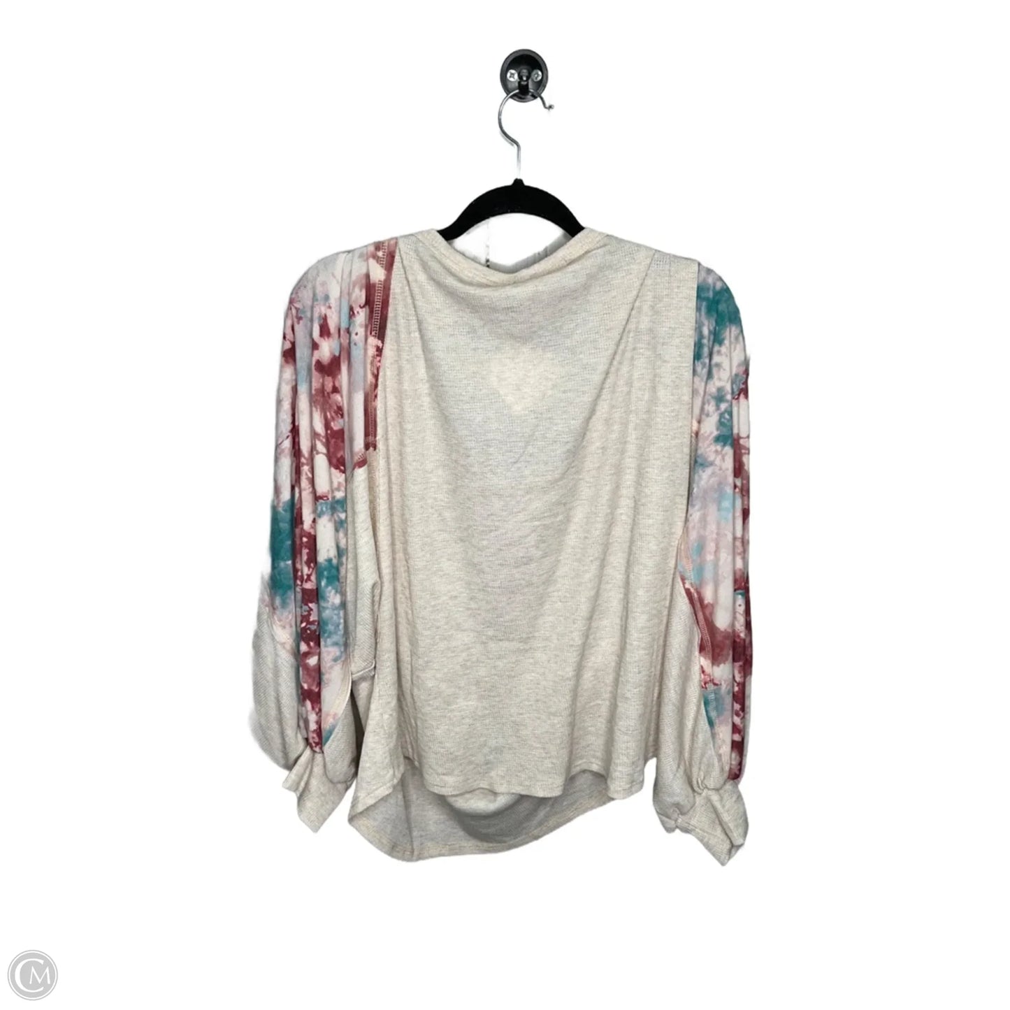 Top Long Sleeve By Hailey & Co In Cream, Size: L