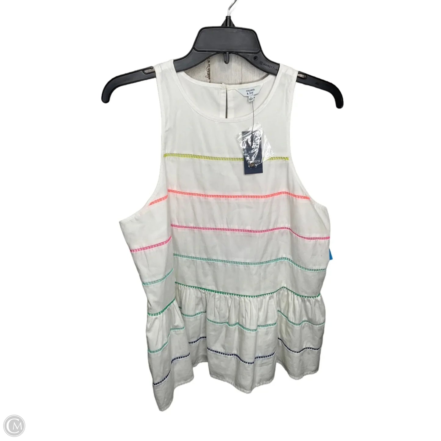 Top Sleeveless By Crown And Ivy In White, Size: L