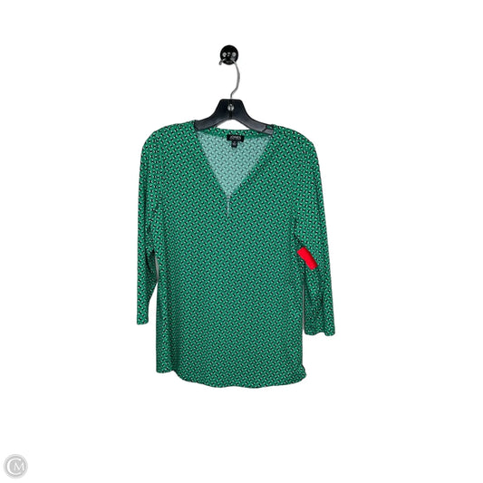 Top 3/4 Sleeve By Jones New York In Green, Size: S