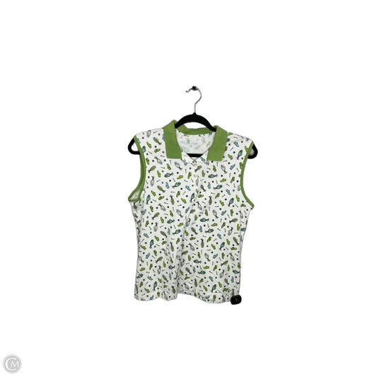 Athletic Tank Top By Clothes Mentor In Cream & Green, Size: Xl