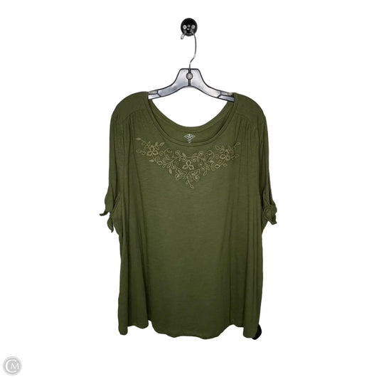 Top Short Sleeve By St Johns Bay In Green, Size: 3x