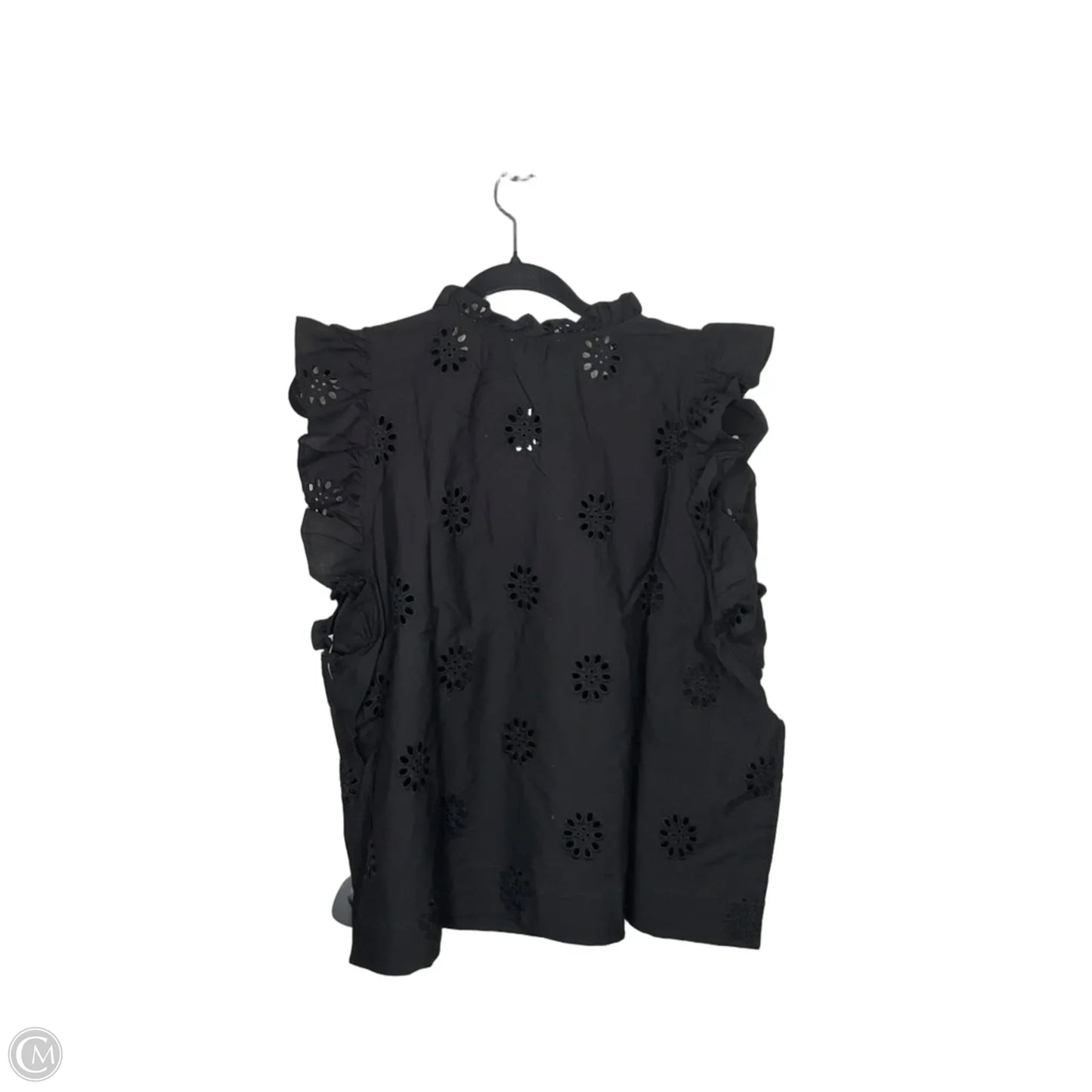 Top Short Sleeve By Free Assembly In Black, Size: 1x