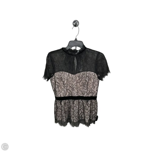 Top Short Sleeve By White House Black Market In Black & Cream, Size: Xs