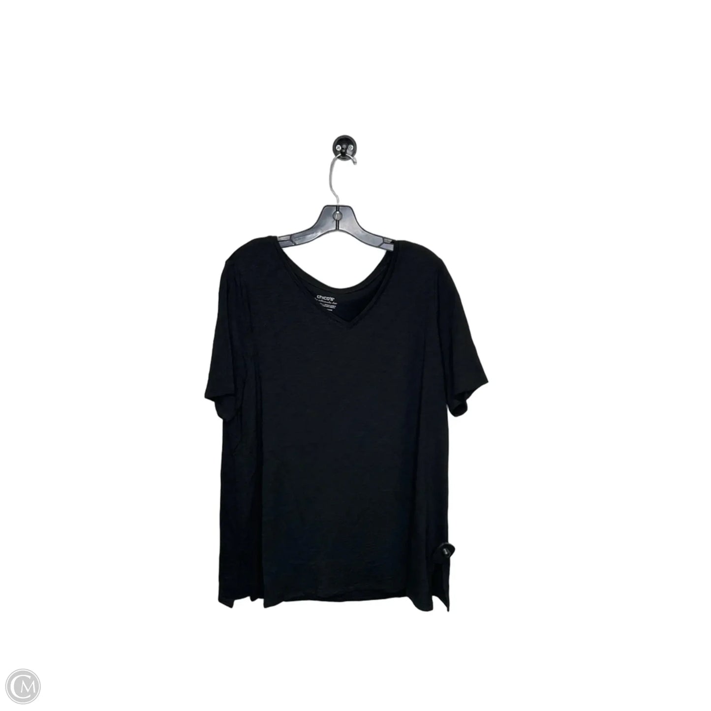 Top Short Sleeve By Chicos In Black, Size: L
