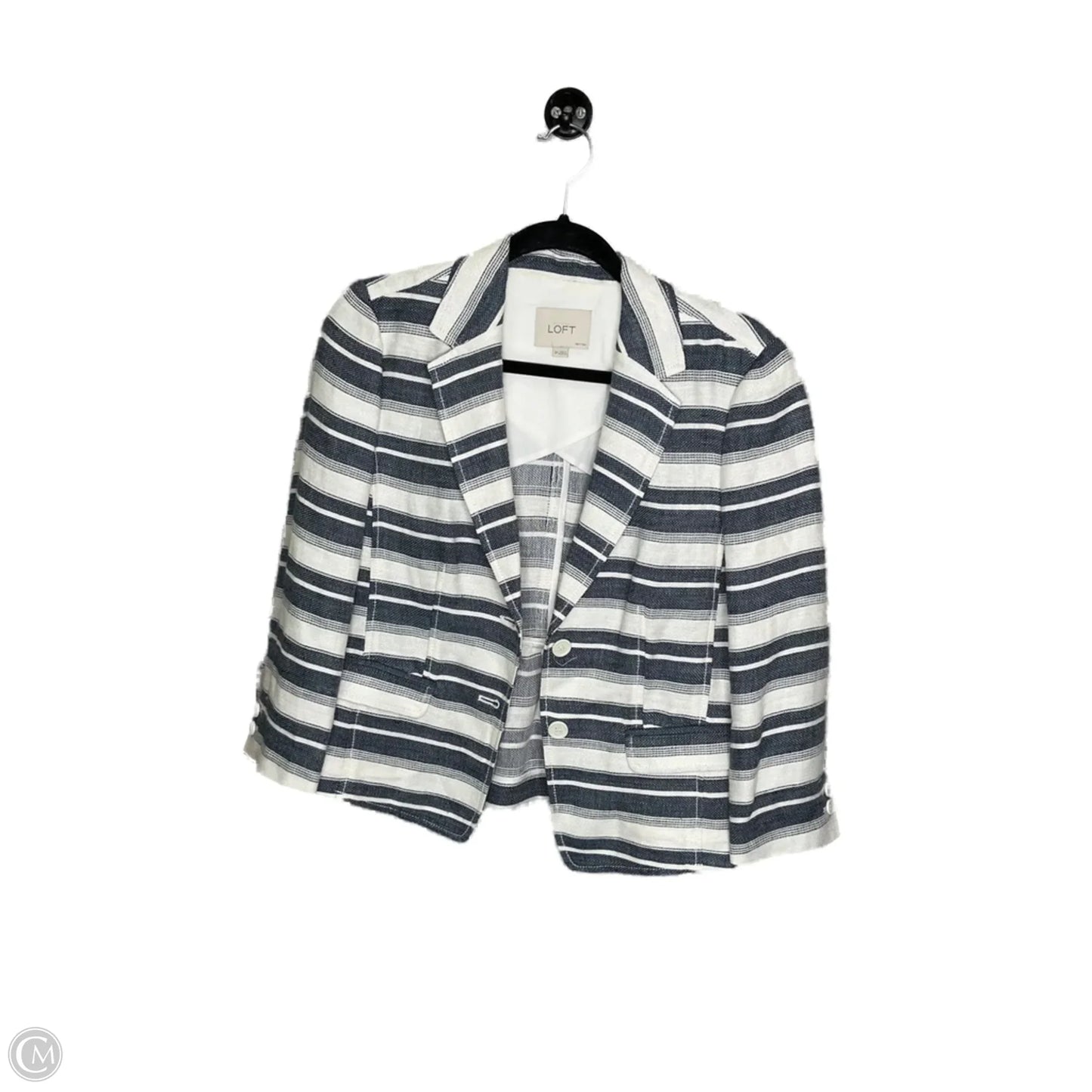 Blazer By Loft In Blue & Cream, Size: Mp
