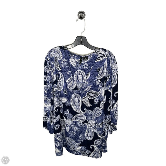 Top Long Sleeve By New Directions In Blue, Size: 3x